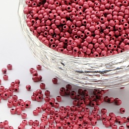 Honeyhandy 12/0 Grade A Round Glass Seed Beads, Baking Paint, Salmon, 12/0, 2x1.5mm, Hole: 0.7mm, about 30000pcs/bag