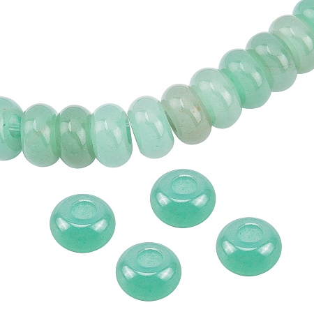 SUNNYCLUE Natural Green Aventurine European Large Hole Beads, Rondelle, 13~14x7~8mm, Hole: 5mm, 15pcs/box