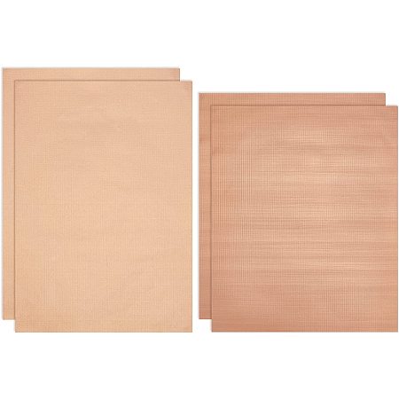 SUPERFINDINGS 4Sheets 2 Style Clay Oven Safe Work Mat Non Stick Rectangle Non Skid Mat Polymer Clay Mat Sandy Brown Bake Clay Tool Oven Liners Mat for DIY Crafts