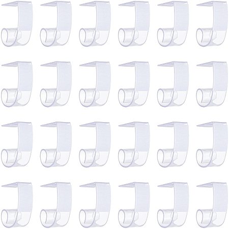 NBEADS 24 Pcs Table Cover Tablecloth Clips, Plastic Table Skirting Clips Clear Table Cover Cloth Clamps with Hook and Loop at The Back Side for Indoor Outdoor Party Picnic Wedding