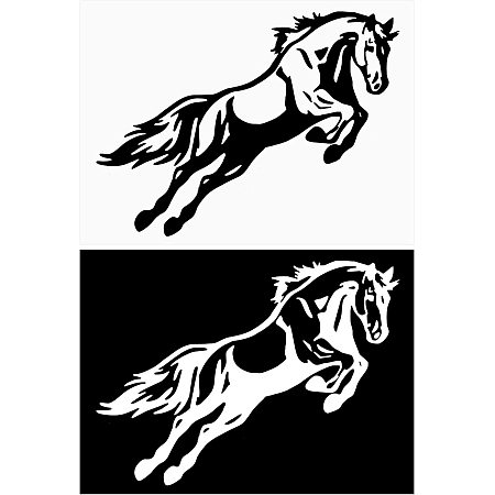 GORGECRAFT 2 Colors 4 Sheets Horse Car Stickers 3D Plastic Wall Sticker Horse Running Decal Vinyl Sticker Auto Car Truck Laptop for SUV Motorcycle Doors Scratch Cover
