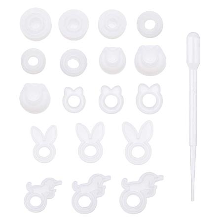 PH PandaHall Ring Resin Molds, 21pcs 7 Style 3 Size Ring Silicone Mold Jewelry Pendant Rings Resin Casting Circle Casting Mould for DIY Crafting, Resin Epoxy, Jewelry Making