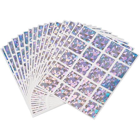 BENECREAT 300Pcs DIY Sliver Square Labels Scratch Off Stickers Labels Self-Adhesive Peel for Wedding Games, Party, Classroom Rewards, 2x2mm
