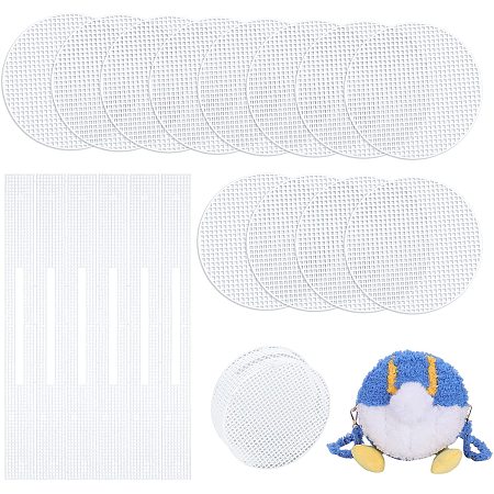 WADORN 18pcs Clear Plastic Mesh Canvas Sheets for Embroidery, 6 Sets DIY Needlepoint Embroidery Blank Canvas Sheets Form Cross Stitch for Acrylic Yarn Crafting Knit Crochet Projects(6.9 Inch, 22 Inch)