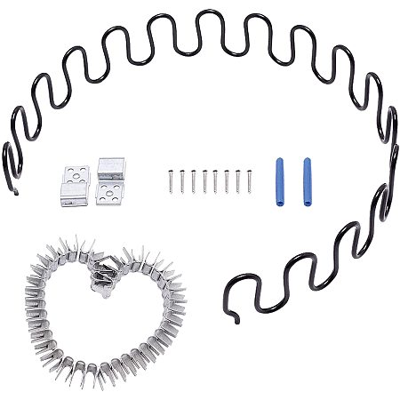 NBEADS Couch Spring Repair Kit, Includes Carbon Steel Spring with Screws, Clasps, Silicone Guard, Gray Sofa Accessories for Sofa Repair