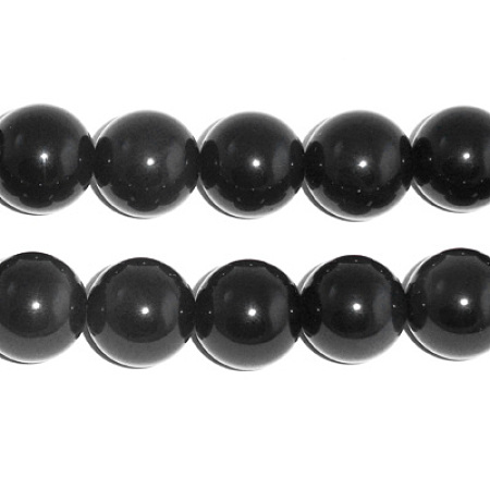 Honeyhandy Natural Obsidian Bead Strands, Round, 6mm, Hole: 0.8mm, about 15.5 inch, 61pcs/strand