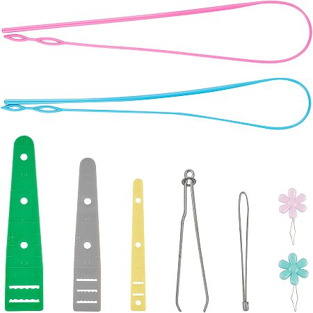 NBEADS 1 Set Sewing Needle Devices, Thread Guide Tool & Elastic Band Clip and Plastic Elastic Threaders Wear Elastic Band for Women Cross Stitch Embroidery