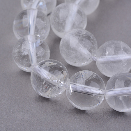 Honeyhandy Natural Quartz Crystal Beads Strands, Round, 8~8.5mm, Hole: 1mm, about 47pcs/strand, 15.5 inch