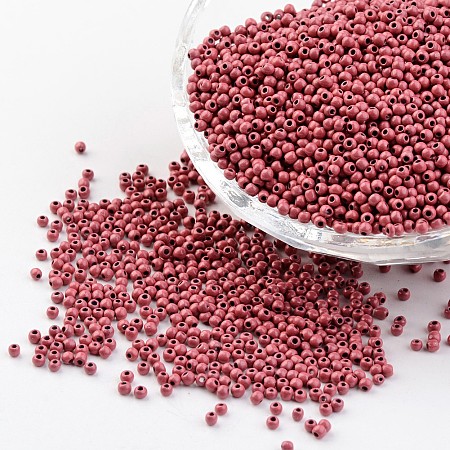 FGB 11/0 Baking Paint Glass Seed Spacer Beads, Salmon, 2x1.5mm, Hole: 0.7mm, about 2840pcs/50g