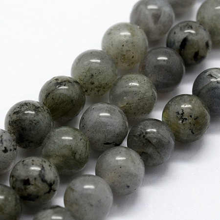 ARRICRAFT Natural Labradorite Beads Strands, Round, 6mm, Hole: 0.8mm, about 63pcs/strand,  14.76 inches(37.5cm)