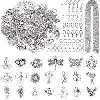 Arricraft 311 Pcs Metal Jewelry Making Kits, Include 20 Different Tibetan Style Alloy Pendans & Lobster Claw Clasps & Earring Hooks & Cable Chains for Jewelry Making