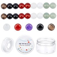 SUNNYCLUE 1 Box 100pcs 8mm Original Natural Stone Beads Bulk Genuine Real Gemstone Loose Beads Energy Stone Healing Power Smooth Beads for Adults DIY Bracelet Necklace Jewelry Making