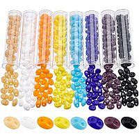 NBEADS About 1216 Pcs Czech Two-Hole Seed Beads, 8 Colors 5x3.5mm Czech Glass Seed Beads Oval 2-Hole Seed Beads Czech Beads for Bracelet Necklace Earring Jewelry Making, 27 Grams