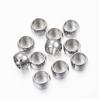 Honeyhandy 201 Stainless Steel Spacer Beads, Ring, Stainless Steel Color, 8x4.5mm, Hole: 6mm