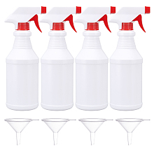 500ml Polyethylene(PE) Trigger Squirt Bottles, with Polypropylene(PP) Sprayer and Transparent Plastic Funnel Hopper, Mixed Color, 23x7.56cm; Capacity: 500ml