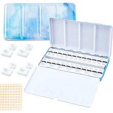 PandaHall Elite Empty Watercolor Palette, 42 Half Pans & 24 Full Pans Large Watercolor Tray Tin with Fold Out Palette for DIY Watercolor Oils Painting Sketching Travel Case Art Drawing Supplies