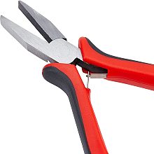 SUNNYCLUE 5 Inch Flat Nose Pliers Jewelry Pliers Mini Precision Pliers Wide Flat Nose Pliers Small Plier Clamping Metal Sheet Forming Tools for Women Jewelry Making DIY Hobby Projects Supplies Red