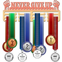 GLOBLELAND Never Give Up Medal Holder Display Hanger Rack Frame for Sport Race Metal Medal Hanger for Running Gymnastics Soccer Basketball Competitions,15.75x6Inches, Gradient Color