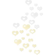 CHGCRAFT Ikevan 2Set 32pcs 3D Acrylic Heart-Shaped Mirror Wall Stickers Plastic Removable Heart Art Decor Wall Poster Living Room Home Decoration,Multi-Size