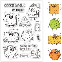 GLOBLELAND Cookies and Milk Silicone Clear Stamps Transparent Stamps for Birthday Easter Valentine's Day Cards Making DIY Scrapbooking Photo Album Decoration Paper Craft