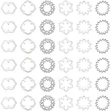 CHGCRAFT 120Pcs 6 Styles Tibetan Style Alloy Linking Rings Flower Linking Rings Chakra Sign Linking Rings for Necklace Dangle Earring Making, Antique Silver