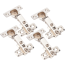 GORGECRAFT 4Pcs Cabinet Hinge Kitchen Wardrobe Door Hinge with Screws, Folding Corner Cabinet Combination Concealed Hinges for 1/2" Partial Overlay Cupboard Table Closet Furniture 3.35x2x0.71inch