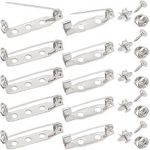 SUNNYCLUE 1 Box 120Pcs Silver Brooch Pins Kit Including 80Pcs Bar Brooch Pins Findings Safety Clasp & 40 Sets Lapel Pin Backs Tie Tack Pins for Badge Tie Clothes Crafting Jewelry Buckle