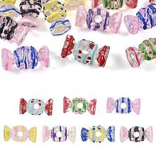 PandaHall Elite 14Pcs 7 Style Transparent Acrylic Beads, with Enamel, Candy, Mixed Color, 28.5~29.5x14~14.5x14.5~15.5mm, Hole: 5mm, 2pcs/style