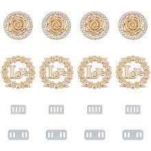 ARRICRAFT 2 Styles Purse Decorative Buckles, 8 Sets Rhinestone Bag Decoration Charms Clasp Flower Shape Coat Shoes Dress Decoration Button with Shims for Clothing Wedding Sewing Crafts Accessories