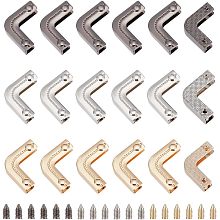 WADORN 18 Sets Purse Edge Decorative Clip Buckles, 3 Colors Purse Edge Protector Metal Purse Corner for Bag Screw-in Bag Corner Clip Handmade Crochet Bag Hardware for DIY Sewing Craft Bag Making