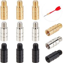 CHGCRAFT 12Pcs 3 Colors 2 Gram Dart Weights Brass Add Accentuator for Darts with 2BA Threads Dart Accessories for Dart Counterweight Accessories, 16x6mm, 4mm Inner Diameter