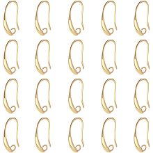 SUPERFINDINGS 40Pcs Brass Earring Hooks Real 18K Gold Plated Lever Back Earwires 19x10x2mm Earrings Making Findings with Loop for DIY Crafting Jewelry Making, Hole: 2mm, Pin: 1mm