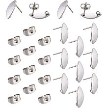 DICOSMETIC 50Pcs Stainless Steel Maple Leaf Earring Findings Leaf Style Stud Earrings with Loop Leaf Shape Stud Earrings with Ear Nuts for Earring Making DIY