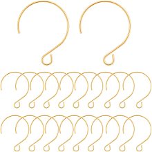 UNICRAFTALE 40Pcs Golden 304 Stainless Steel Earring Hooks Hypoallergenic Earring Hooks for Jewelry Making Metal Half Round Earring Findings 23~24mm Earring Making Supplies, 2mm Hole