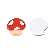 Honeyhandy Printed Acrylic Cabochons, Mushroom, Red, 21x20x2mm