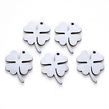 Honeyhandy 304 Stainless Steel Pendants, Laser Cut, Clover, Stainless Steel Color, 17x13.5x1mm, Hole: 1.2mm