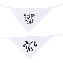 GORGECRAFT 2PCS Will You Marry My Daddy Dog Bandana She Said Yes Dog Engagement Announcement Wedding Photo Prop Pet Scarf Accessories for Small, Medium, Large Dogs