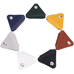 GORGECRAFT 7PCS 7 Colors Triangle Leather Cord Keeper Cable Clips Usb Holder Cable Straps Fastening Ties Wire Organizer with Alloy Snap Buttons Cable Management for Travel Home School Office Supplies