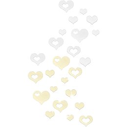 CHGCRAFT Ikevan 2Set 32pcs 3D Acrylic Heart-Shaped Mirror Wall Stickers Plastic Removable Heart Art Decor Wall Poster Living Room Home Decoration,Multi-Size