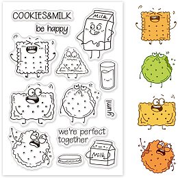 GLOBLELAND Cookies and Milk Silicone Clear Stamps Transparent Stamps for Birthday Easter Valentine's Day Cards Making DIY Scrapbooking Photo Album Decoration Paper Craft