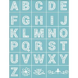 OLYCRAFT Self-Adhesive Silk Screen Printing Stencil Alphabet Reusable Pattern Stencils for Painting on Wood Fabric T-Shirt Wall and Home Decorations #3