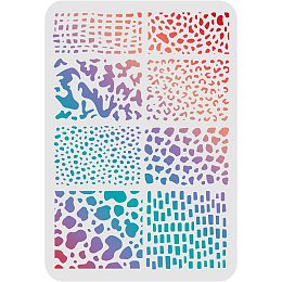 FINGERINSPIRE Animal Print Stencils Template 8.3x11.7inch Plastic Leopard Alligator Scale Drawing Painting Stencils Rectangle Reusable Stencils for Painting on Wood, Floor, Wall and Tile