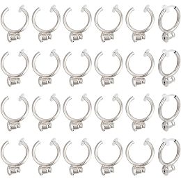 UNICRAFTALE 12Pairs Platinum Clip-on Earring Brass Half Round Earring Clips with Earring Nuts Metal Clip-on Earring Converter Comfort Pads Hoop Earring Earring Accessories for Jewelry Making