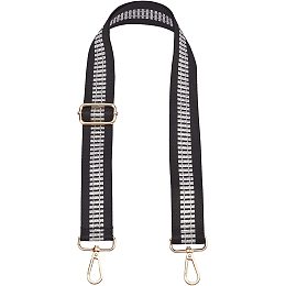 WADORN Wide Shoulder Strap, Replacement Purse Strap Adjustable Crossbody Strap 31.5-51.1 Inch Guitar Straps Multicolor Handbag Strap Nylon Woven Camera Strap with Alloy Clasps, Silver