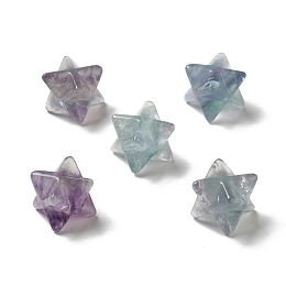 Honeyhandy Natural Fluorite Beads, No Hole/Undrilled, Merkaba Star, 12.5~13x12.5~13x12.5~13mm