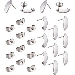 DICOSMETIC 50Pcs Stainless Steel Maple Leaf Earring Findings Leaf Style Stud Earrings with Loop Leaf Shape Stud Earrings with Ear Nuts for Earring Making DIY