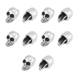 Unicraftale 10Pcs 316 Surgical Stainless Steel Beads, Skull, Stainless Steel Color, 20x13.5x13mm, Hole: 6.5mm