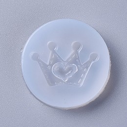 Honeyhandy Silicone Molds, Resin Casting Molds, For UV Resin, Epoxy Resin Jewelry Making, Crown, White, 43x8mm, Crown: 22x34mm