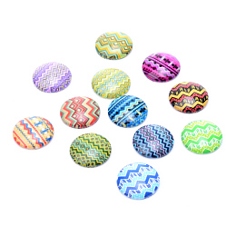 Honeyhandy Glass Cabochons, For DIY Projects, Half Round/Dome, Mixed Color, 12x4mm