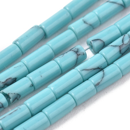 Arricraft Synthetic Turquoise Beads Strands, Column, 4x2mm, Hole: 0.6mm, about 90pcs/strand, 15.75 inches(40cm)